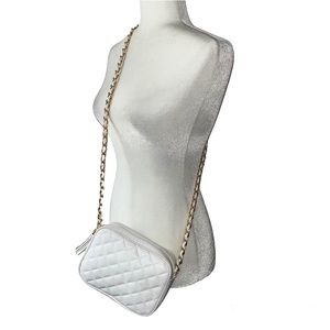 Objectives White Minimalist Square Shoulder Bag